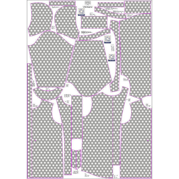 DAMENPARKA (ANNA) - WEIßE TUPFEN / grau - Softshell XXL