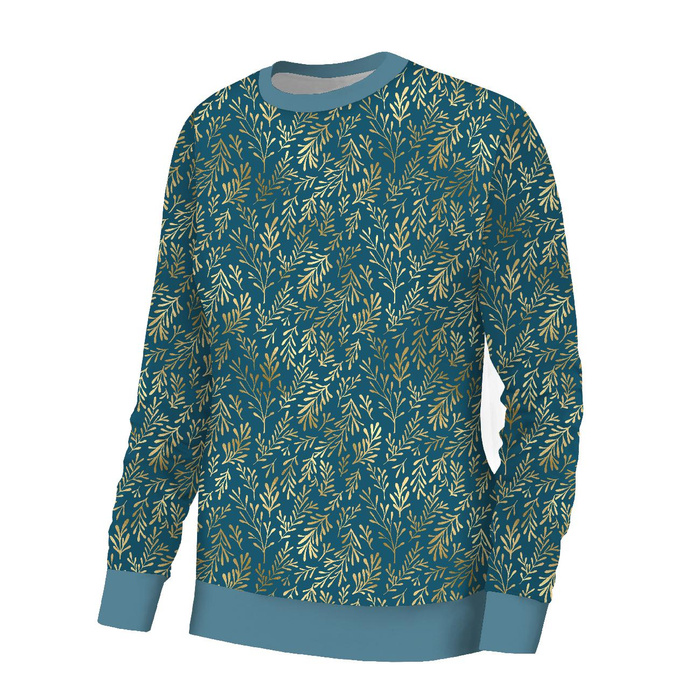 WOMEN'S SWEATSHIRT (HANA) BASIC - GOLDEN CORALS (GOLDEN OCEAN) / sea blue - looped knit fabric - XXL