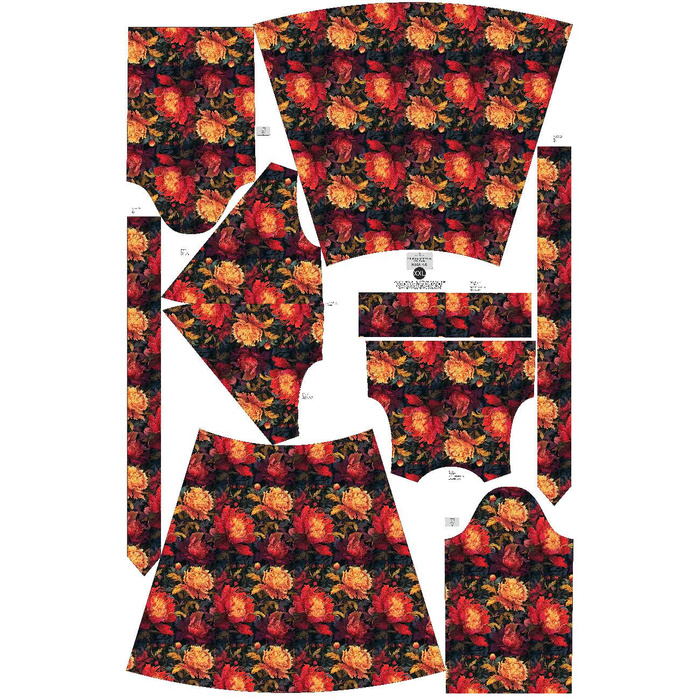 Zavinovací šaty (BIANCA) - VINTAGE CHINESE FLOWERS VZ. 3 - Sada šití L