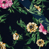 PEONY FLOWERS pat. 2 / navy - georgette