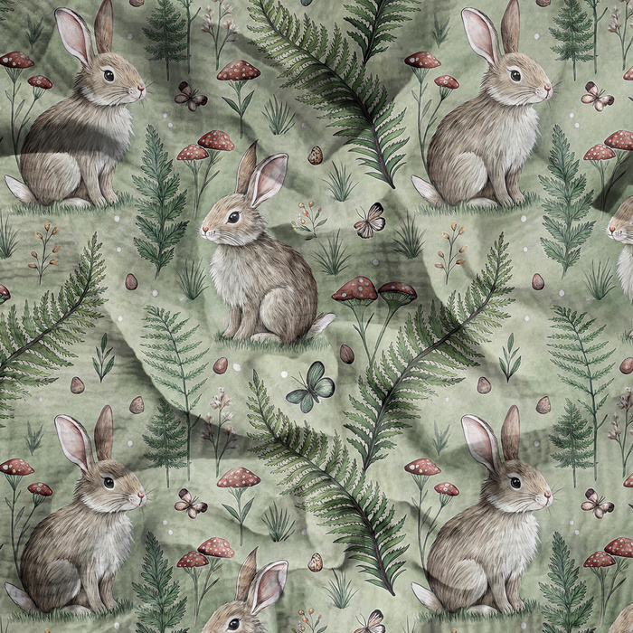 HAPPY BUNNY WZ. 8 - Baumwoll Musselin