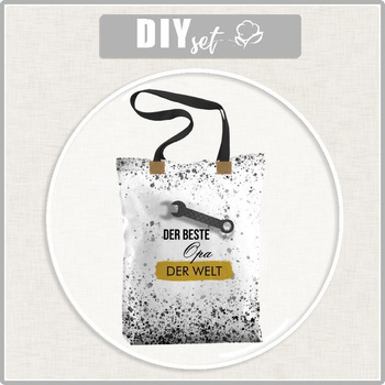 SHOPPER KABELKA - DER BESTE OPA DER WELT / klíč - Panama 220g - Sada šití