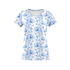 T-SHIRT DAMSKI - KWIATY wz. 4 (classic blue) - single jersey M
