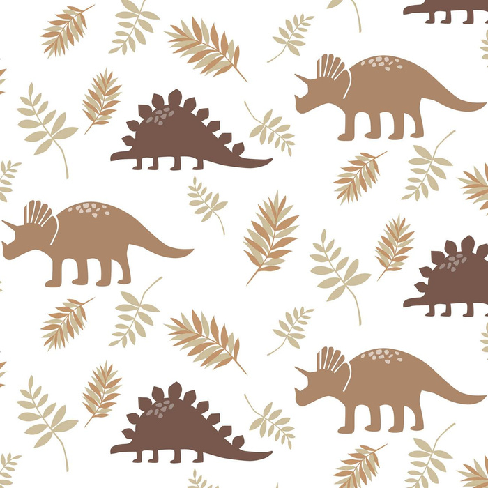 BRAUNE DINOSAURIER M. 4 - Baumwoll Webware