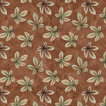 CHESTNUT LEAVES (AUTUMN IN THE FOREST) - single jersey with elastane