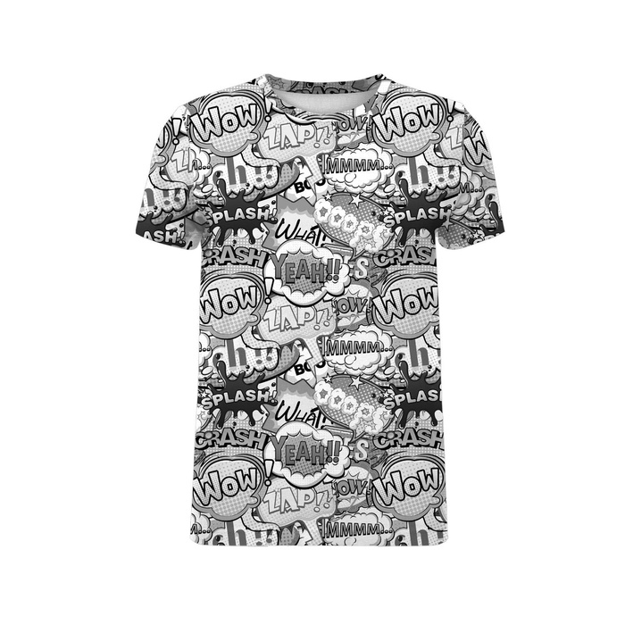 HERREN T-SHIRT - COMICS (schwarz-weiß) - Single Jersey XS