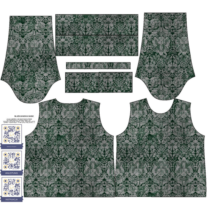 BASIC DAMEN SWEATSHIRT (HANA) - ZAUBER DAMASCO m. 1 (ZAUBERSCHULE) / grau - Nähset