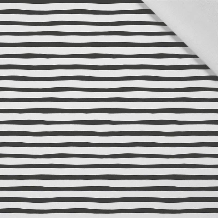 STRIPES - BLACK AND WHITE (BIRDS IN LOVE) - Hydrophobic brushed knit