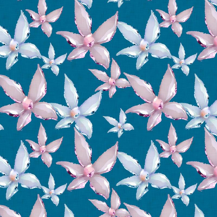 GLITTER BLUMEN (LIBELLEN UND PUSTEBLUMEN) - Baumwoll Webware