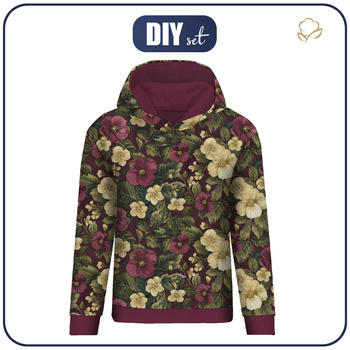 BLUZA DAMSKA (POLA) CLASSIC Z KAPTUREM - FLOWERS WZ.59 - zestaw do uszycia