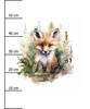 WATERCOLOR FOX - panel (60cm x 50cm) Hydrophobic brushed knit