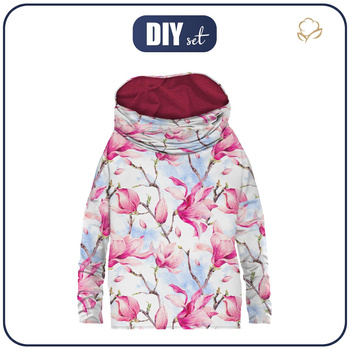 BLUZA DAMSKA (FURIA) NIETOPERZ Z KOMINEM - MAGNOLIE -  dzianina pętelkowa - S