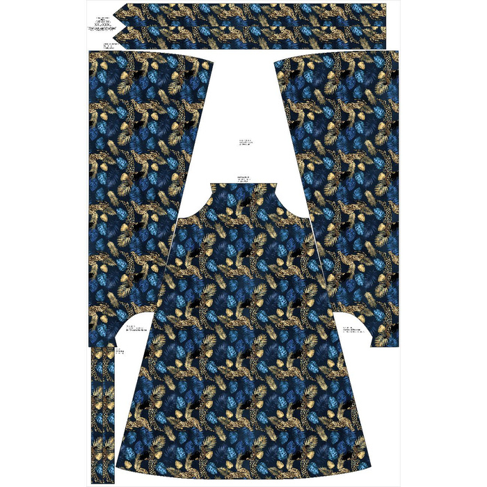 KLEID "DALIA" MAXI - GOLD LEOPARD - Nähset S-M