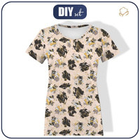 T-SHIRT DAMSKI - BUKIET KWIATÓW wz. 3 (złoty) - single jersey