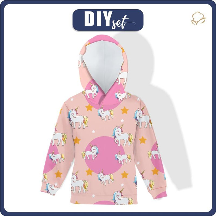KID'S HOODIE (ALEX) - UNICORNS pat.3 - sewing set