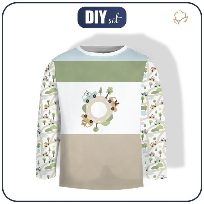 Longsleeve - COLORFUL CARS / roundabout (CITY BEARS) - single jersey (122/128)