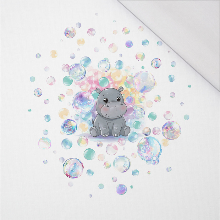 CUTE HIPPO - panel (60cm x 50cm) SINGLE JERSEY 