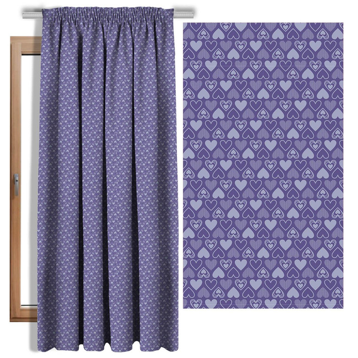 VALENTINE'S HEARTS pat. 2 (Very Peri) - Cotton woven fabric