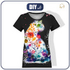 WOMEN’S T-SHIRT - WATERCOLOR CAT PAT. 2 - sewing set XL