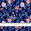 PAINTED PEONIES / navy - light brushed knitwear