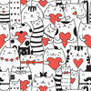 CATS IN LOVE / white- Upholstery velour