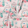DOLPHINS / STRIPES (MAGICAL OCEAN) / pink - Cotton woven fabric