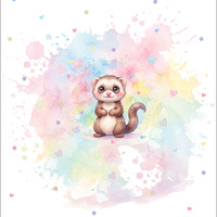 CUTE FERRET - PANEL (60cm x 50cm)