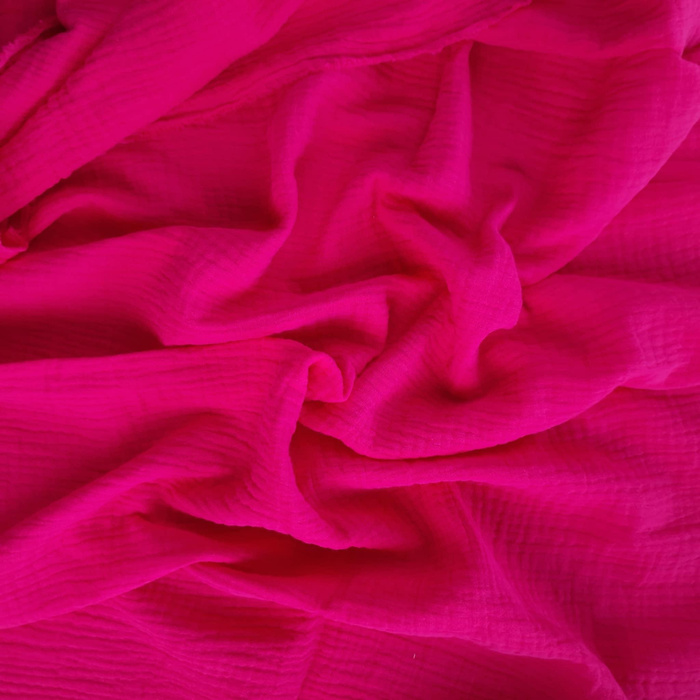 Baumwoll Musselin Double Gauze - FUCHSIE 