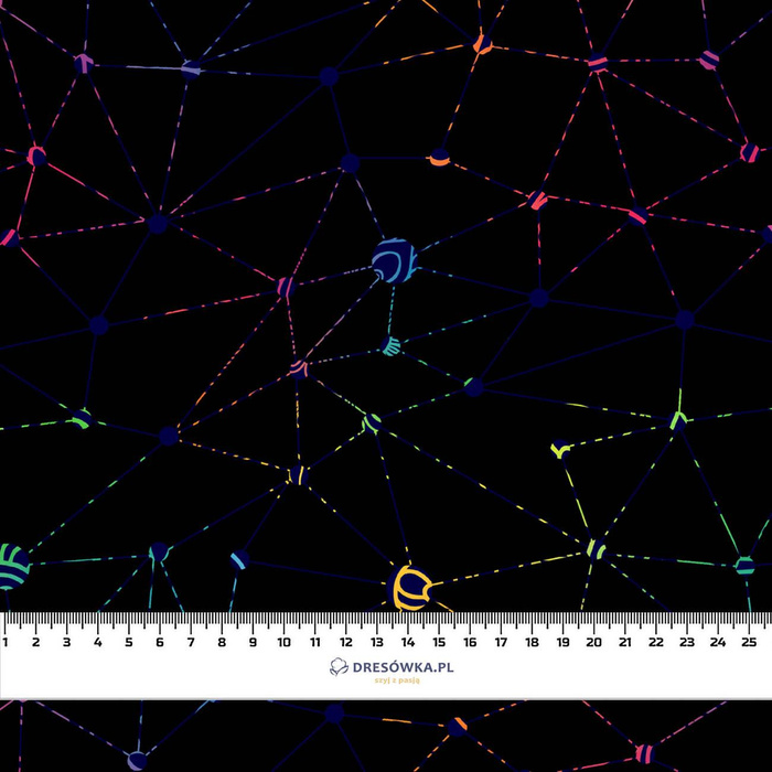 NEON SPINNENNETZ - teplákovina počesaná s elastanem ITY