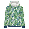 CLASSIC WOMEN’S HOODIE (POLA) - MINI LEAVES AND INSECTS PAT. 6 (TROPICAL NATURE) / white - looped knit fabric