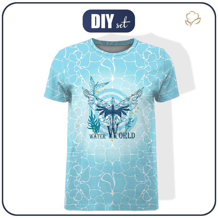 MEN’S T-SHIRT - WATER WORLD / light blue - sewing set L