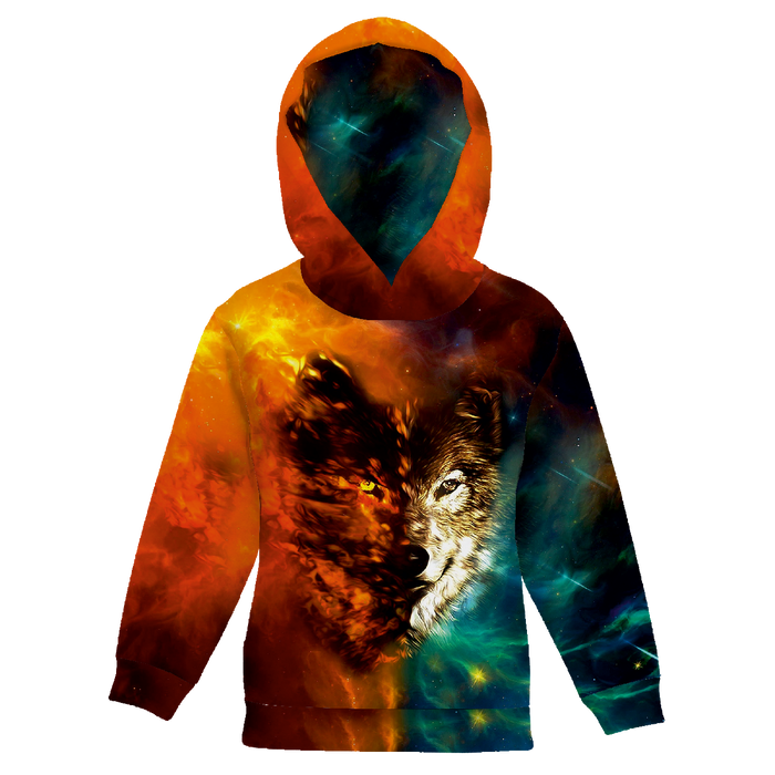 KINDER HOODIE (ALEX) - WOLF / Galaxis - Nähset (134/140)