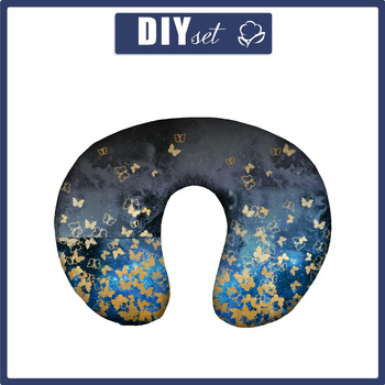 PODUSZKA NA SZYJĘ - MOTYLKI / złoty - zestaw do uszycia