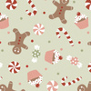 CHRISTMAS CANDIES (CHRISTMAS GINGERBREAD) / PISTACHIO - Waterproof woven fabric