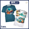 2-PACK - T-SHIRT DZIECIĘCY - TRAVEL - ZESTAW DO USZYCIA (152/158)