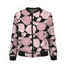 WOMEN’S BOMBER JACKET (KAMA) - PINK ROSES PAT. 5 / black - sewing set XL