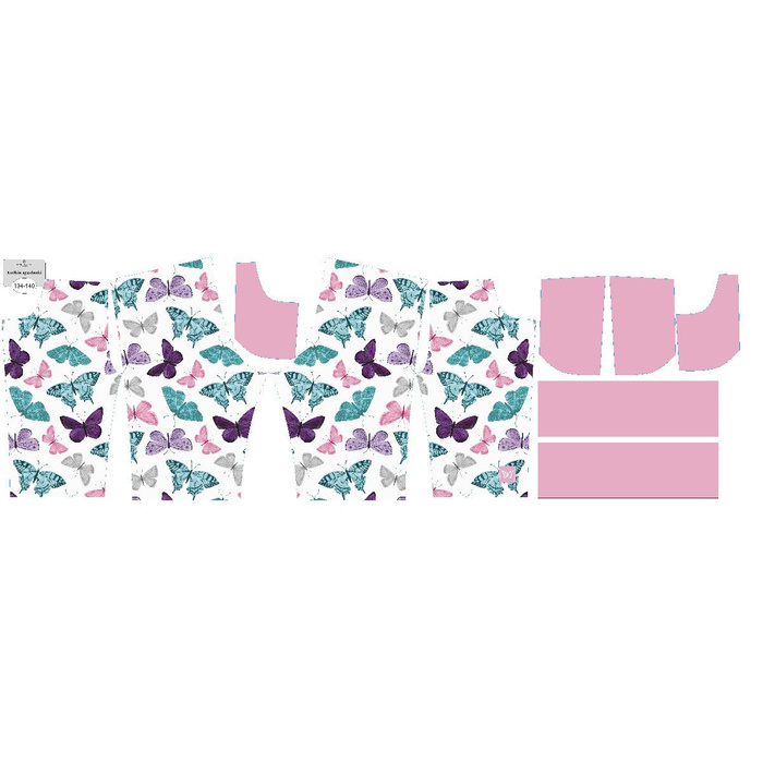 KID`S SHORTS (RIO) - BUTTERFLIES PAT. 5 - looped knit fabric (86/92)