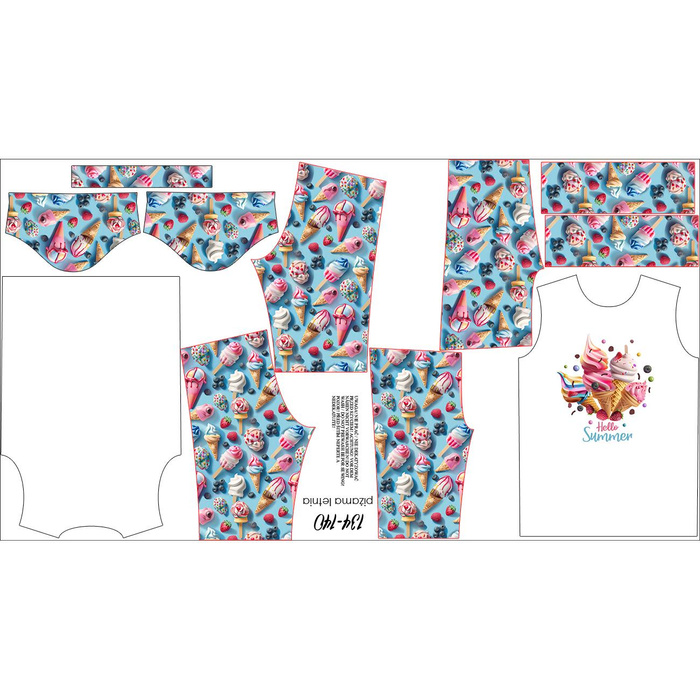 CHILDREN'S PAJAMAS "ADA" - SWEETS PAT.14 - sewing set