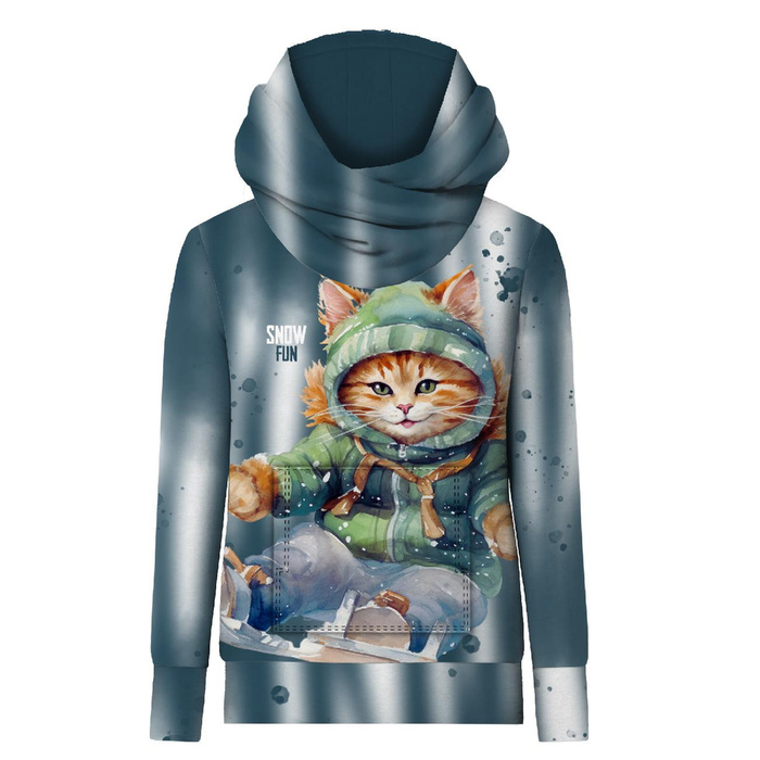 HYDROPHOBER HOODIE UNISEX - SNOW CAT - Nähset
