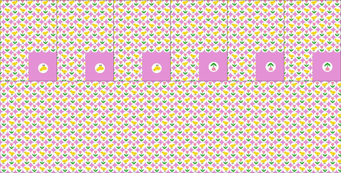 NAPKINS AND RUNNER - CHICKS AND TULIPS / purple - sewing set