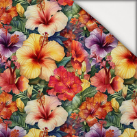 FLOWERS PAPAYA ORANGE WZ. 3 - lehký, česaný úplet