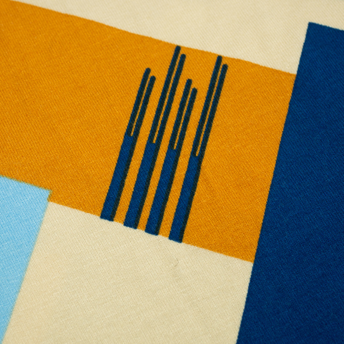 Viscose jersey - Retro Honey & Blue wz.1