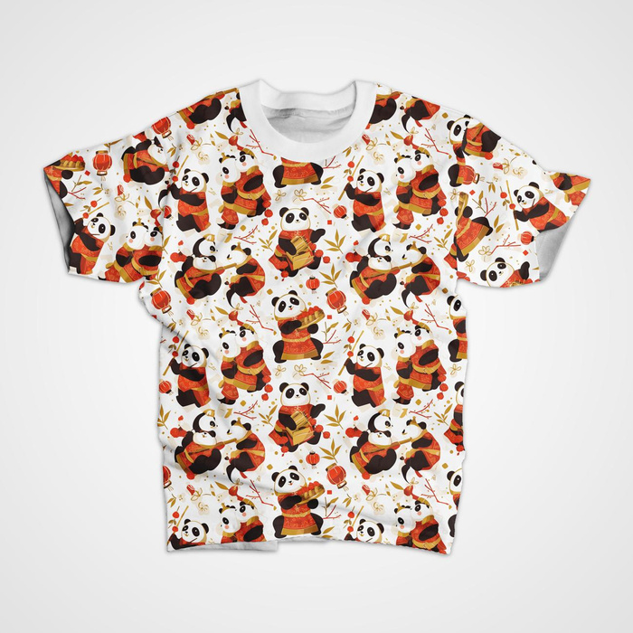 CHINESE PANDAS - Baumwoll Webware