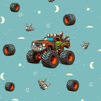 MONSTER TRUCK PAT. 1 -  PANEL (60cm x 50cm) brushed knitwear with elastane ITY