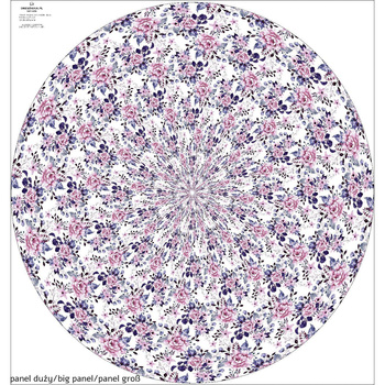 WILD ROSE FLOWERS PAT. 1 (BLOOMING MEADOW) (Very Peri) -  big circle skirt panel