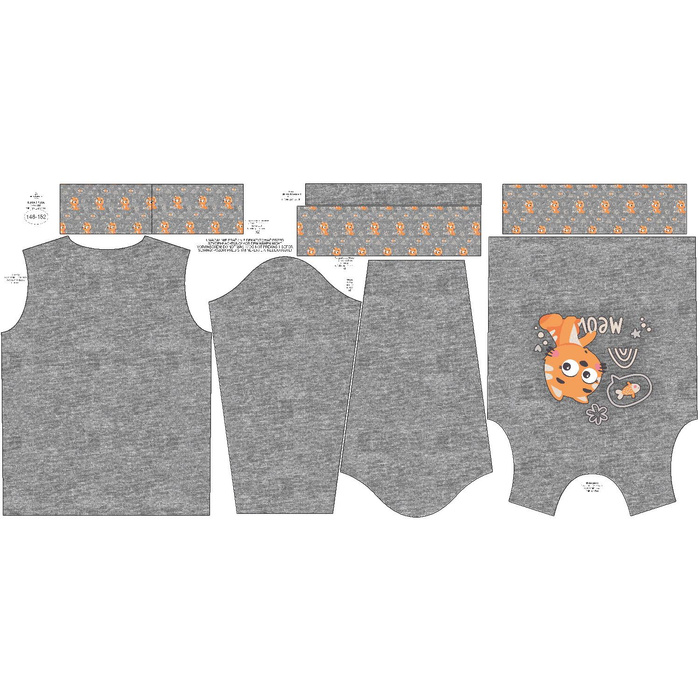 CHILDREN'S (NOE) SWEATSHIRT - CATS / meow (CATS WORLD ) / ACID WASH GREY - looped knit fabric (86/92)