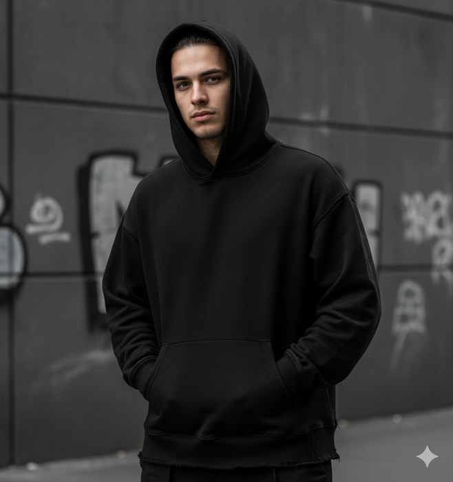 French terry TWILL / HEAVY 450g - BLACK