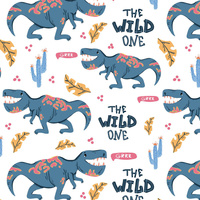 DINO / THE WILD ONE - tkanina bawełniana