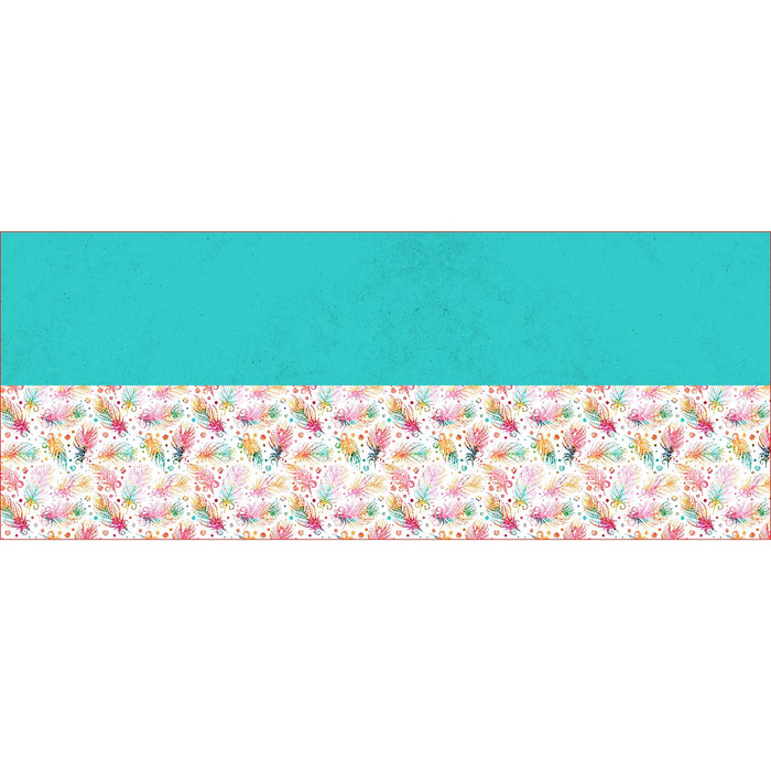 BUTTON SCARF - RAINBOW FEATHERS / mint - sewing set