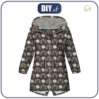 DĚTSKÁ BUNDA PARKA (ARIEL) - VALENTÝNSKÁ DUHA vz. 2 / grafit (DUHY A SRDCE) - softshell